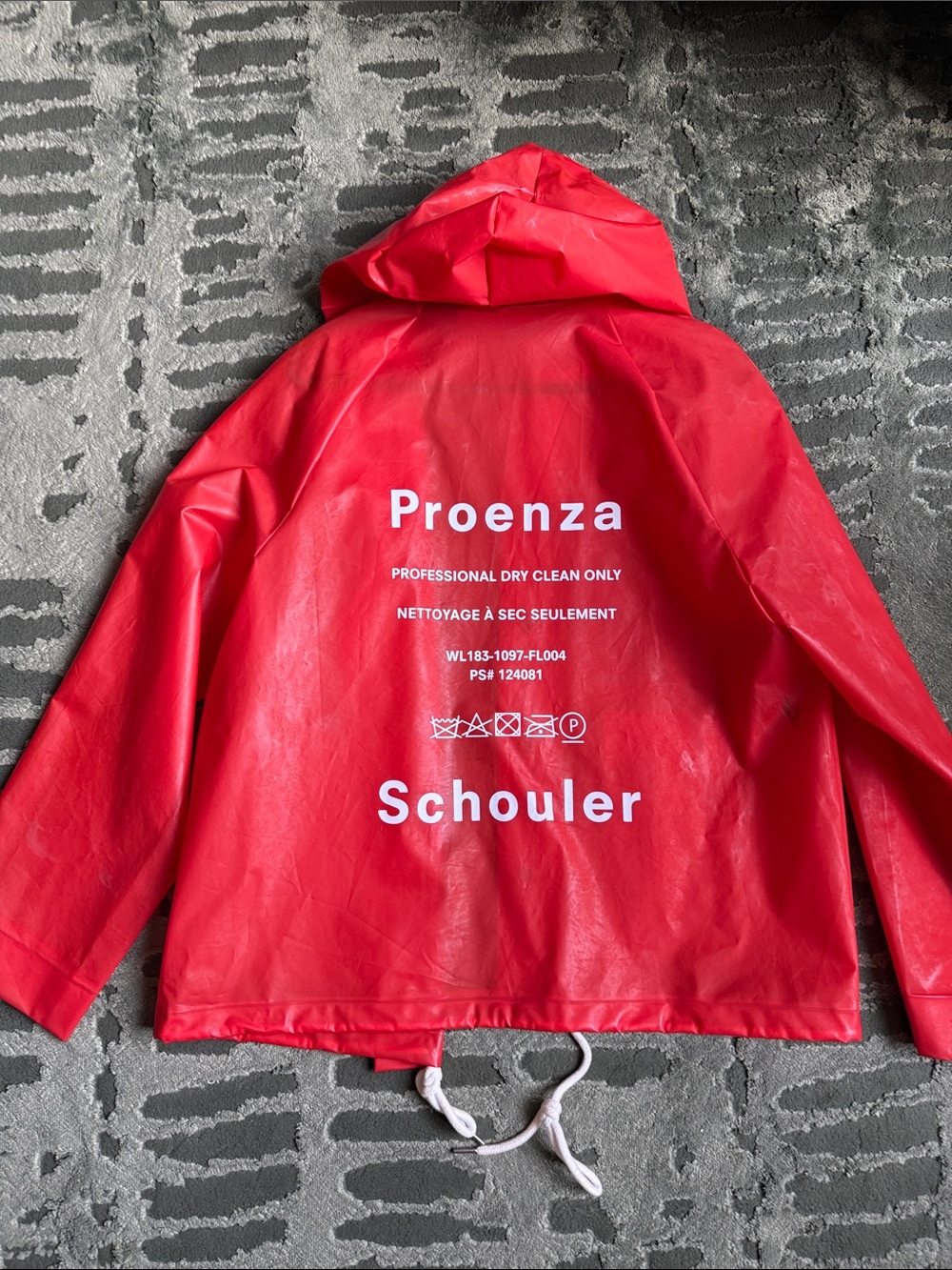 Proenza Schouler Red Logo Hooded Raincoat